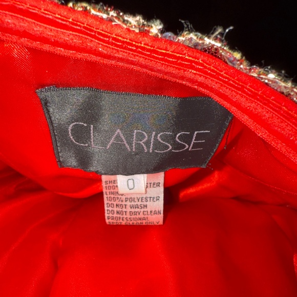 Red formal gown - Beaded strapless - Picture 3 of 3